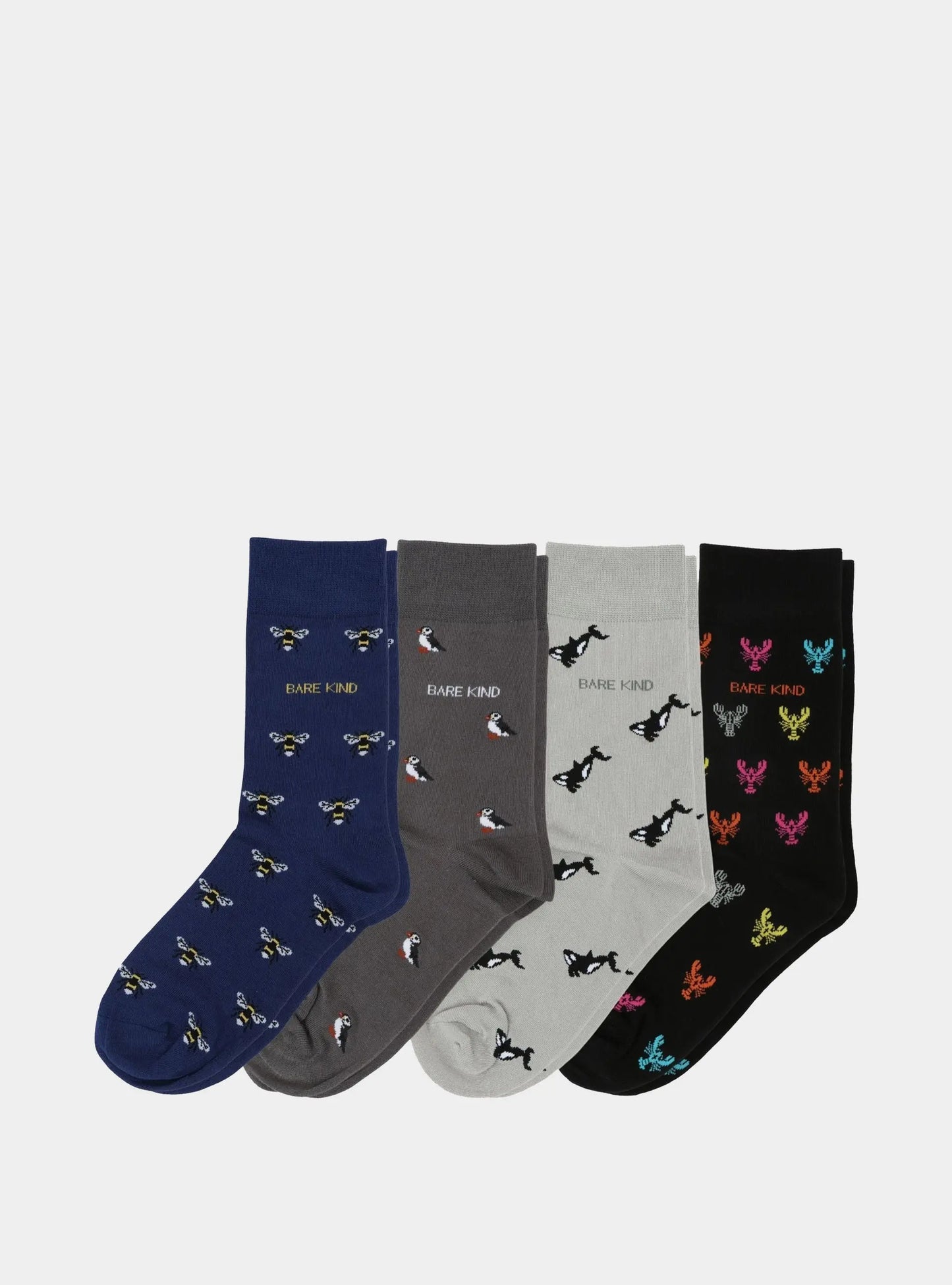 Small Motif 4 Pack Bamboo Sock Set Bare Kind