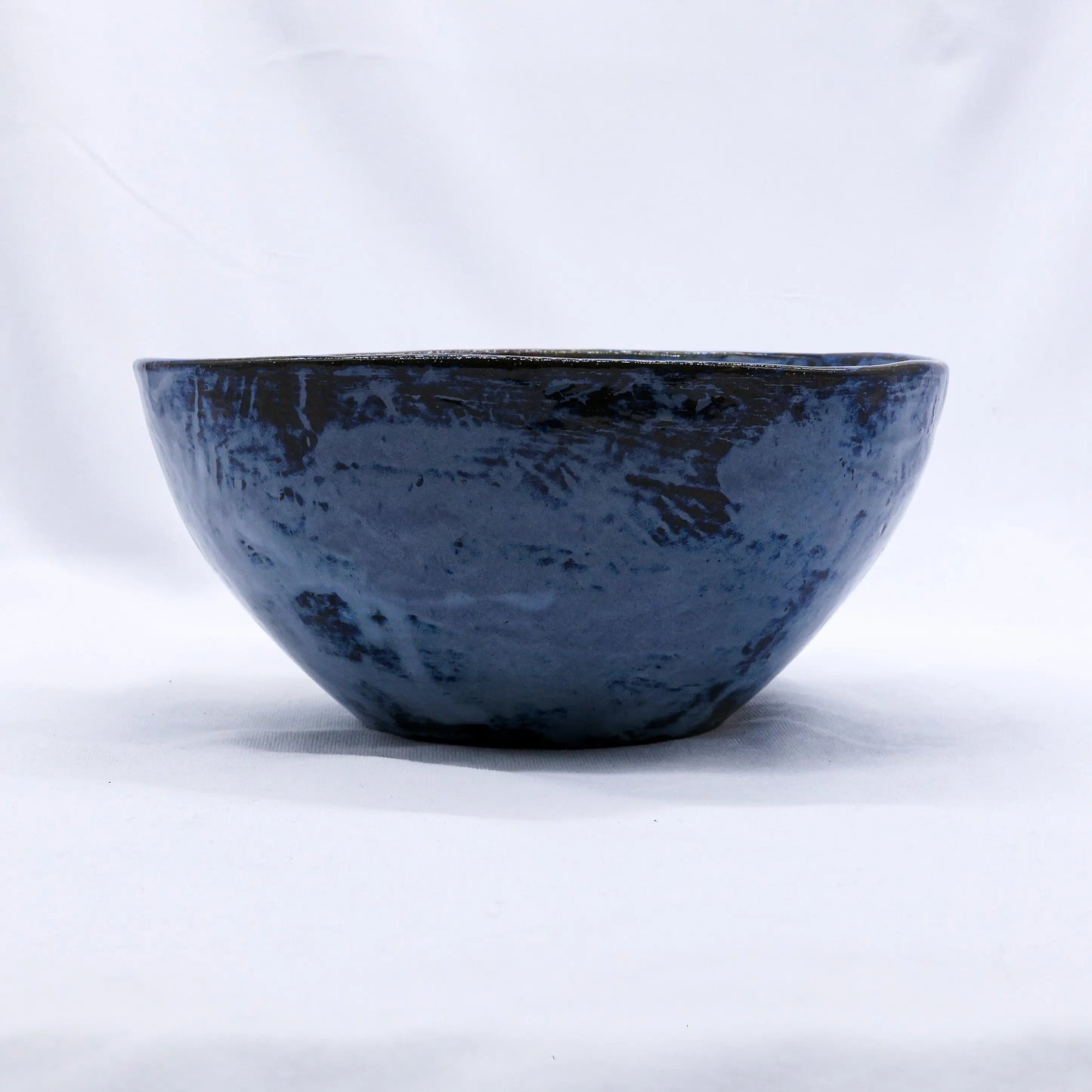 Small Smoked Grey Tidal Blue Wash Handmade Ceramic Stoneware Dinner Bowl Ribera Handmade Ceramics