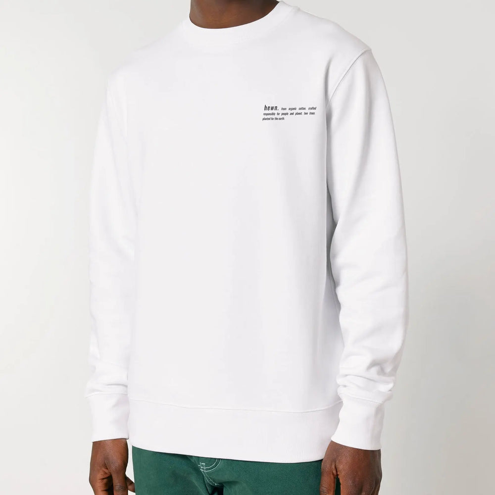 Snow White Mens Organic Cotton Relaxed-Fit Sweatshirt hewn.