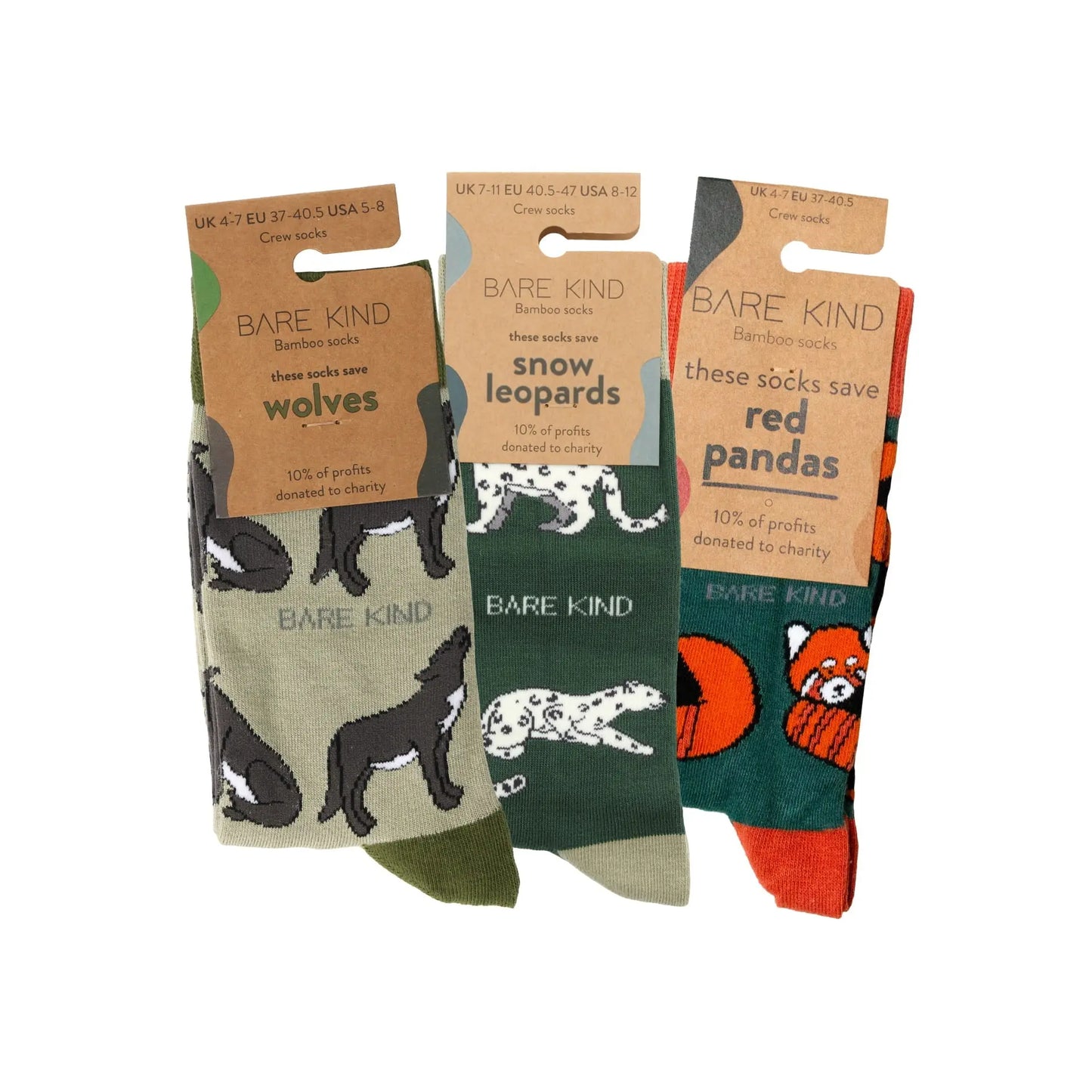 Snowy Mountain 3 Pack Bamboo Sock Set Bare Kind