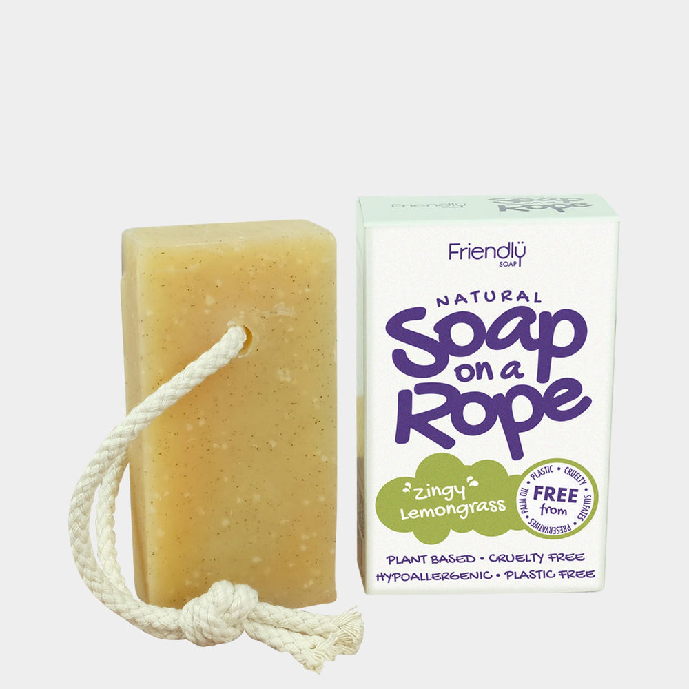 Natural Soap On A Rope - 'Zingy' Lemongrass 125g Friendly Soap