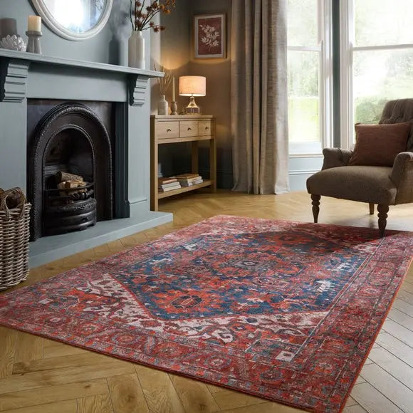 Sofia Mid Century Textured Washable Rug Dunelm