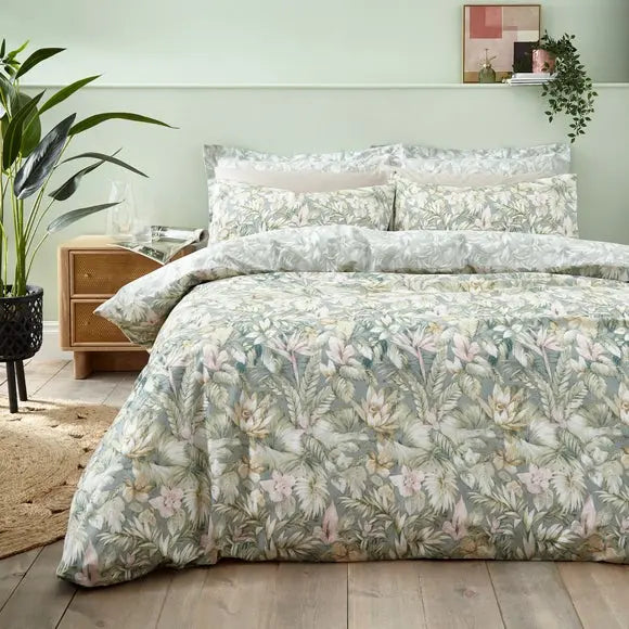Soft Tropics Duvet Cover & Pillowcase Set Dunelm