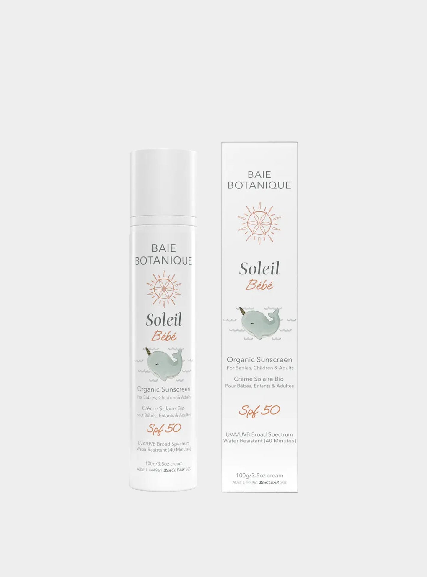 Organic Mineral Sunscreen Baby & Children SPF 50 Baie Botanique