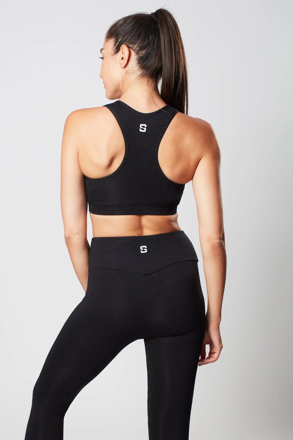 Racerback Sports Bra - Marl Black – Myza