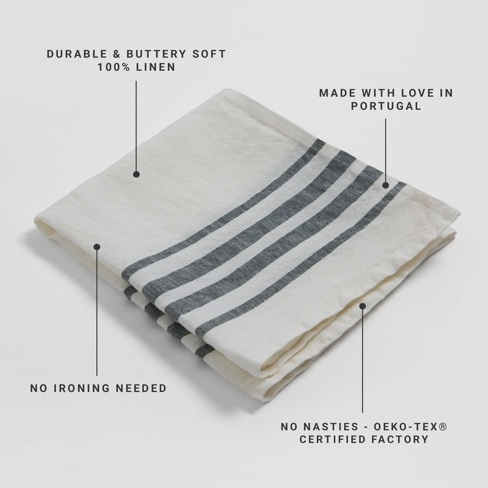 Soot Edith 100% Linen Tea Towel The Secret Linen Store