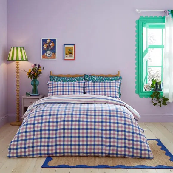 Sophie Robinson Breezy Gingham 100% Cotton Duvet Cover & Pillowcase Set Dunelm