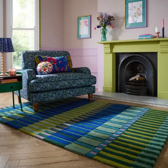 Sophie Robinson Joyful Stripe Wool Rug Dunelm