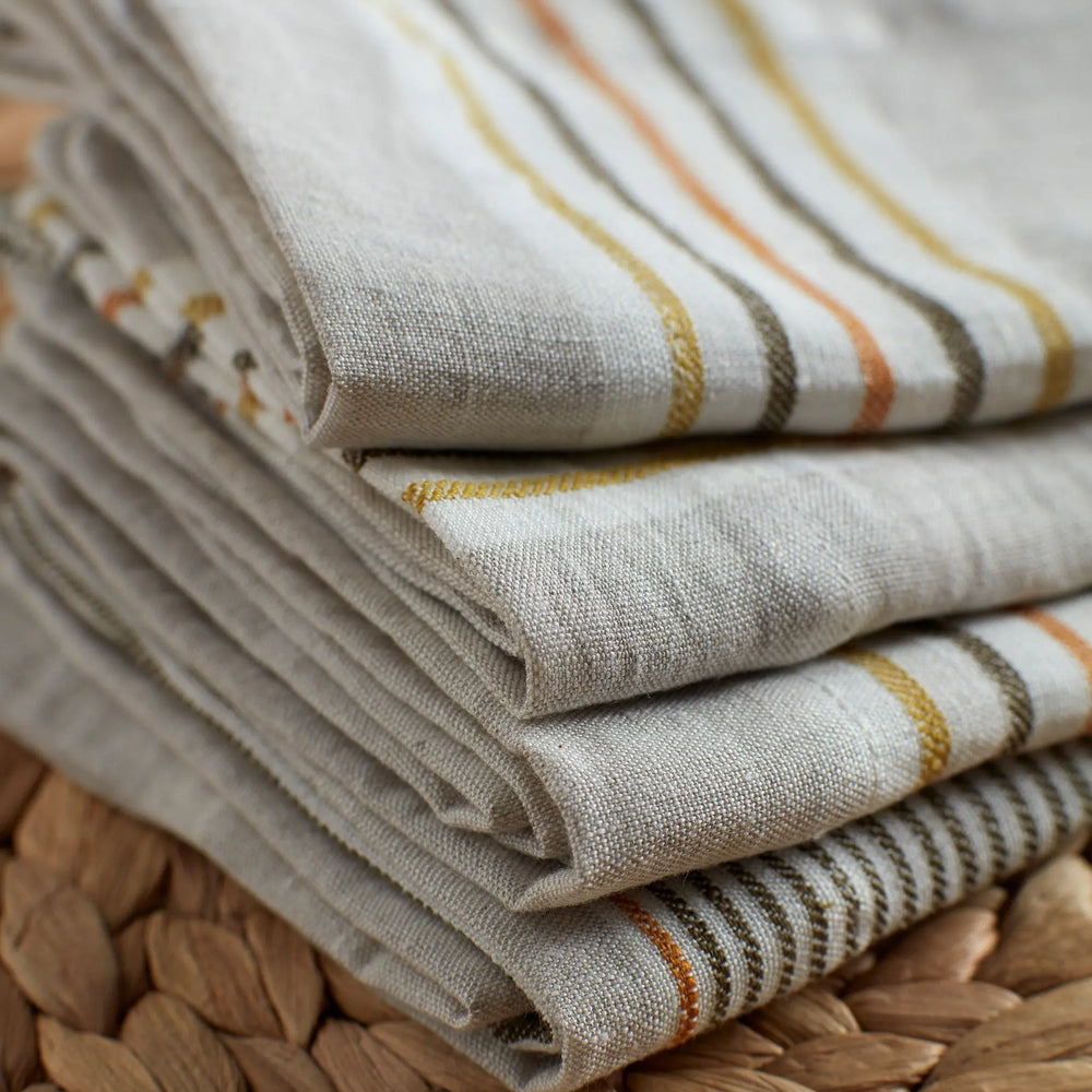 Sophie Stripe 100% Linen Napkins - Set of 4 The Secret Linen Store