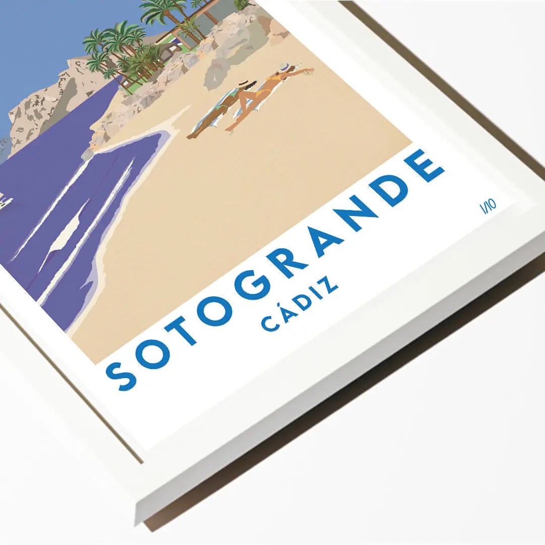 Sotogrande Beach, Cádiz (2nd Edition) Travel art by SAX Doodle