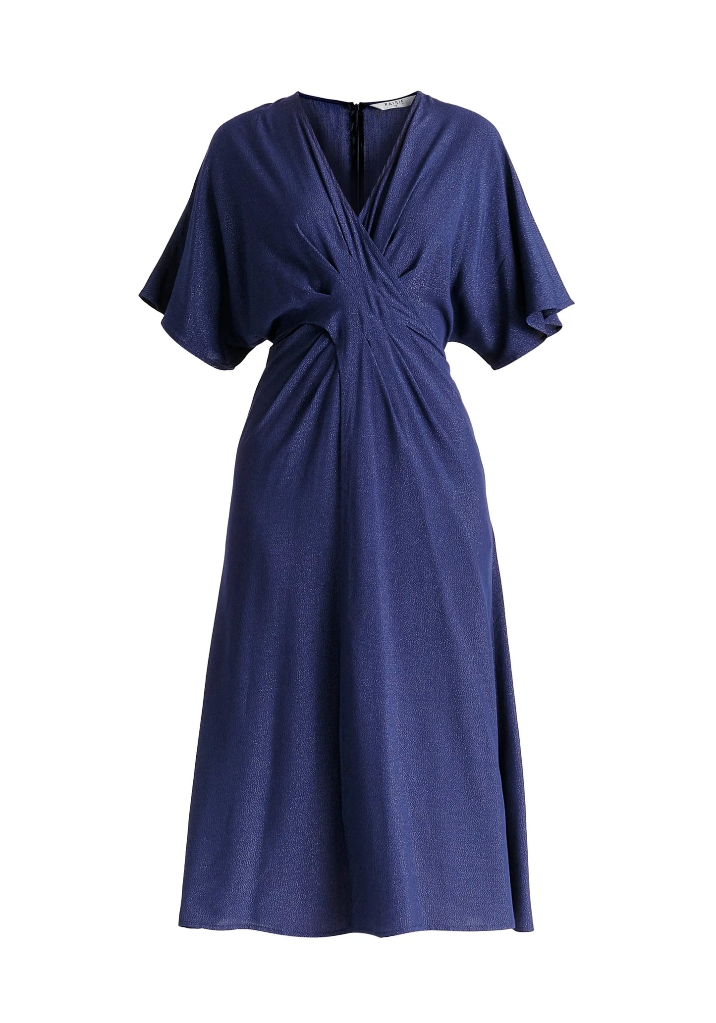 Sparkled Midi Wrap Dress With Pleated Details Paisie