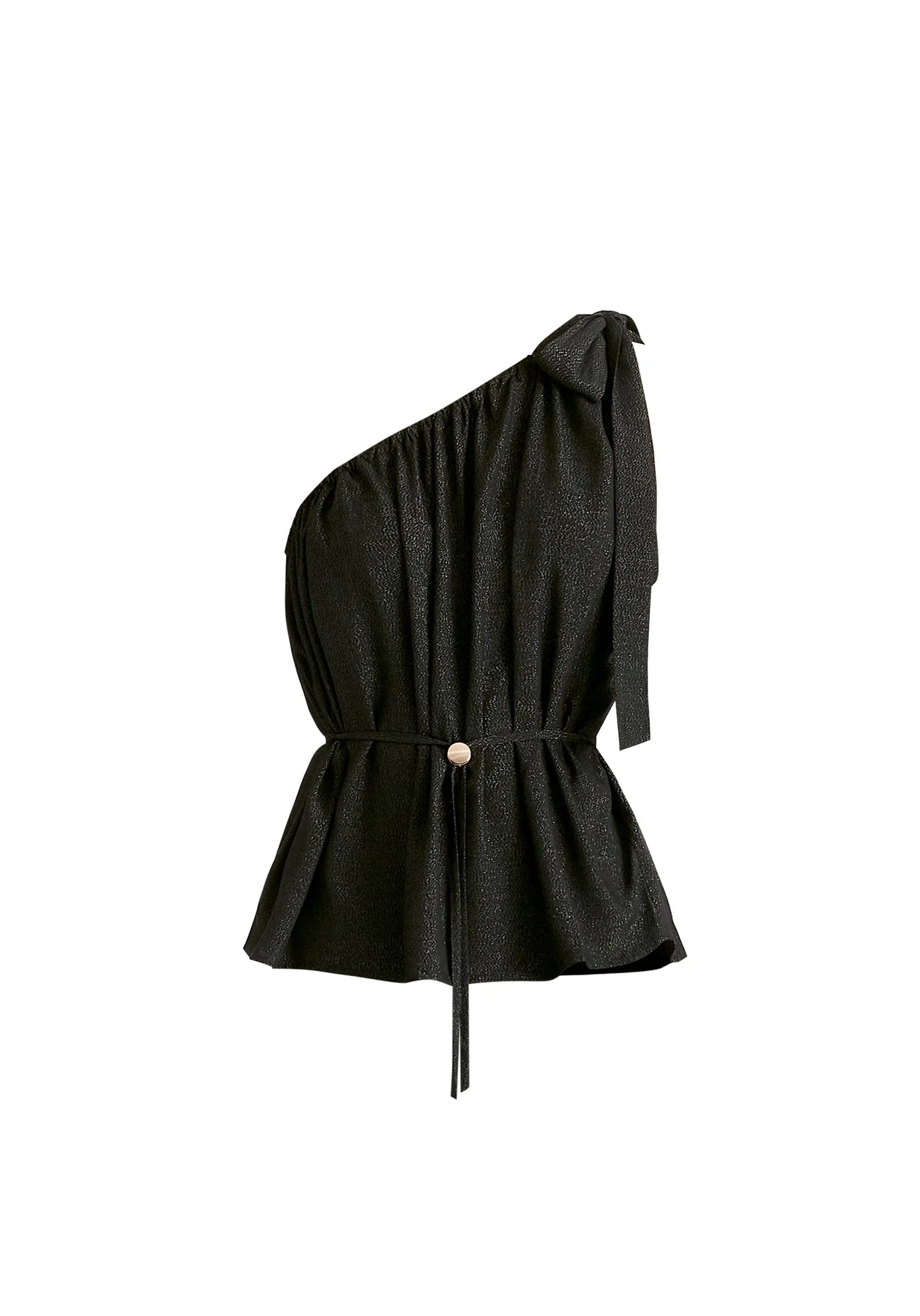 Sparkled One Shoulder Bow Top Paisie