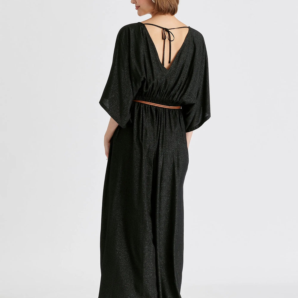 Sparkled Wide Leg Jumpsuit With Belt Paisie