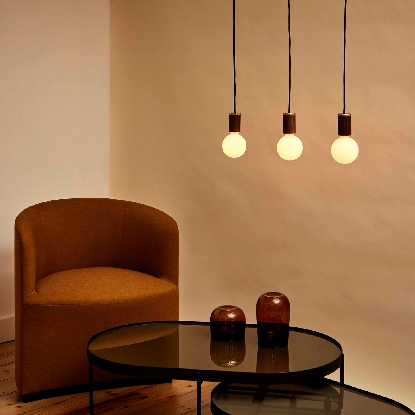 Sphere III Pendant Light in Walnut Tala