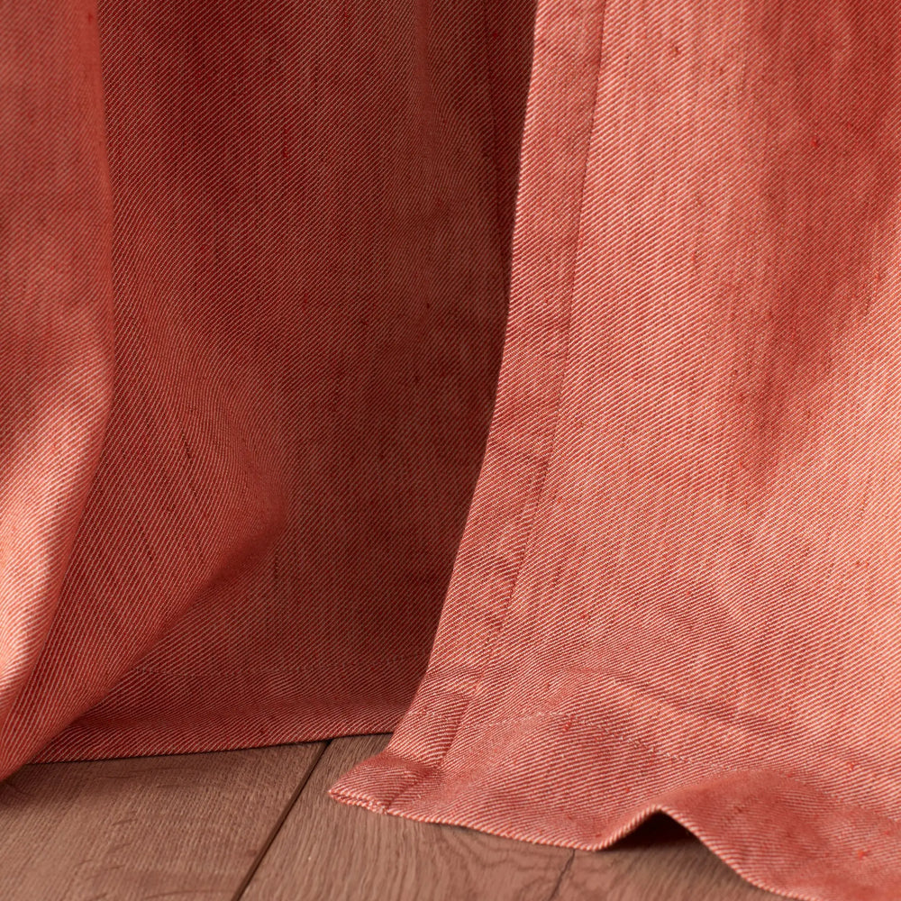 Spice Twill Cotton Linen Blackout Pencil Pleat Curtains (Pair) The Secret Linen Store