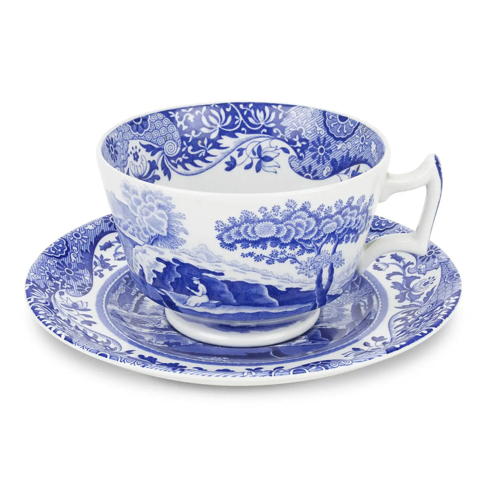 Spode Blue Italian Breakfast Cup And Saucer 28 Cl/ 10 Oz Spode