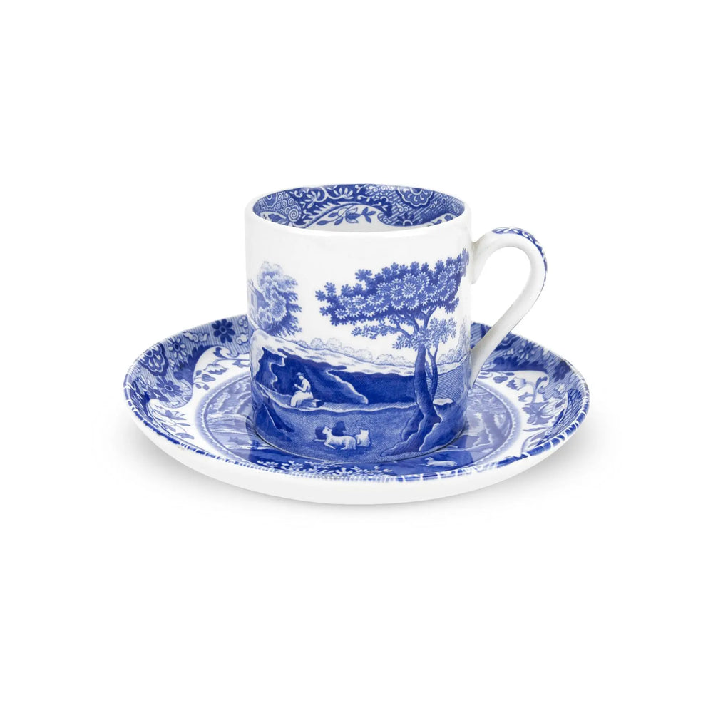 Spode Blue Italian Coffee Cup And Saucer 9 Cl/ 3 Oz Spode