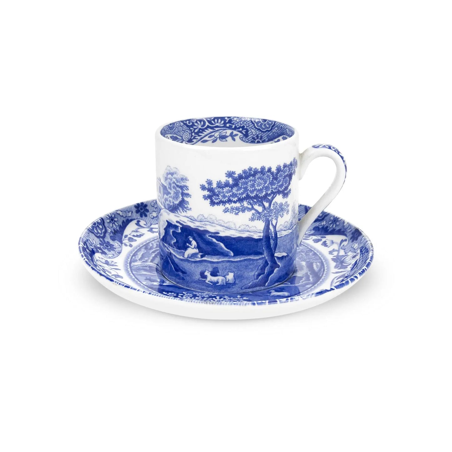 Spode Blue Italian Coffee Cup And Saucer 9 Cl/ 3 Oz Spode