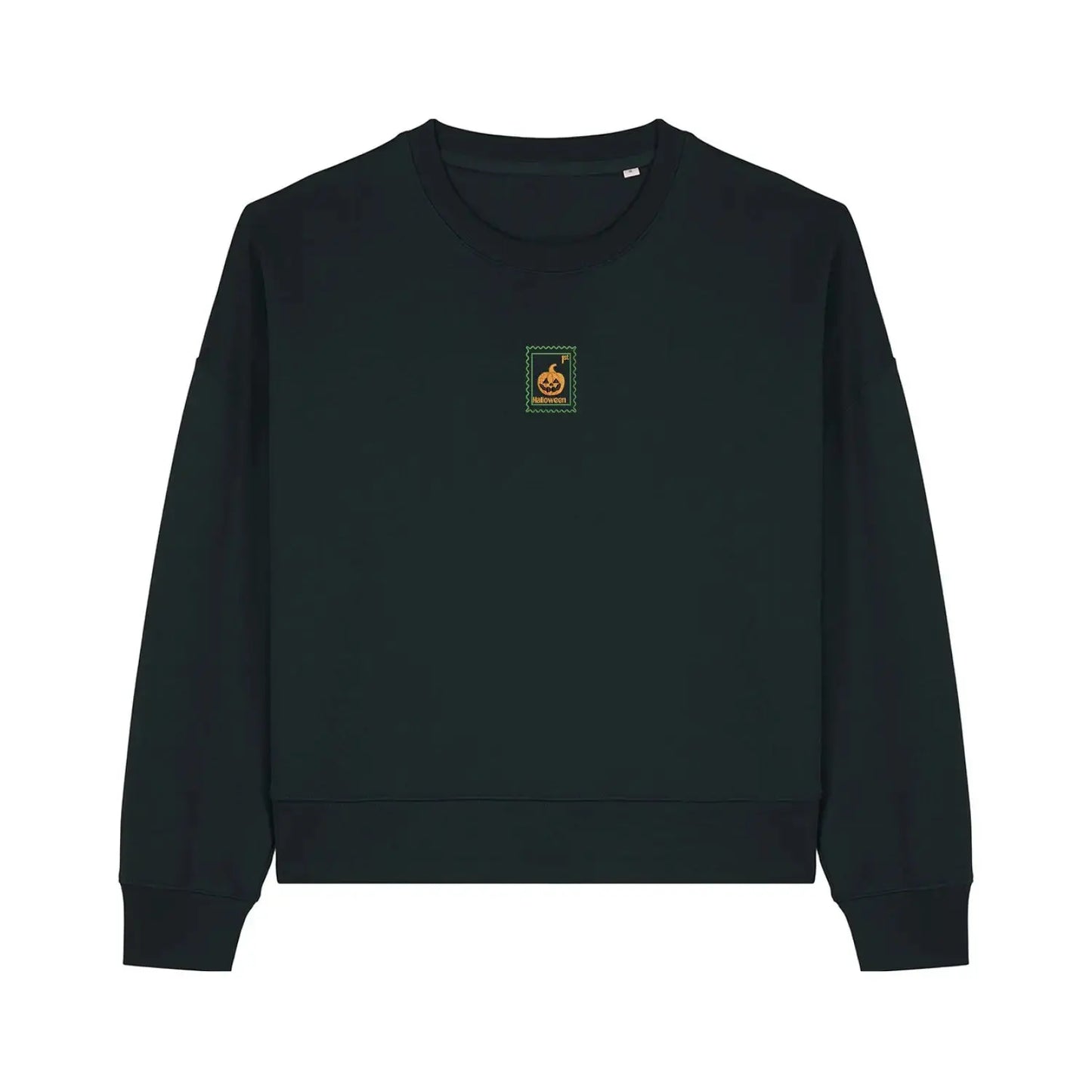 Spooky Pumpkin Cropped Sweatshirt - Halloween - Relaxed Fit Freddyezgy