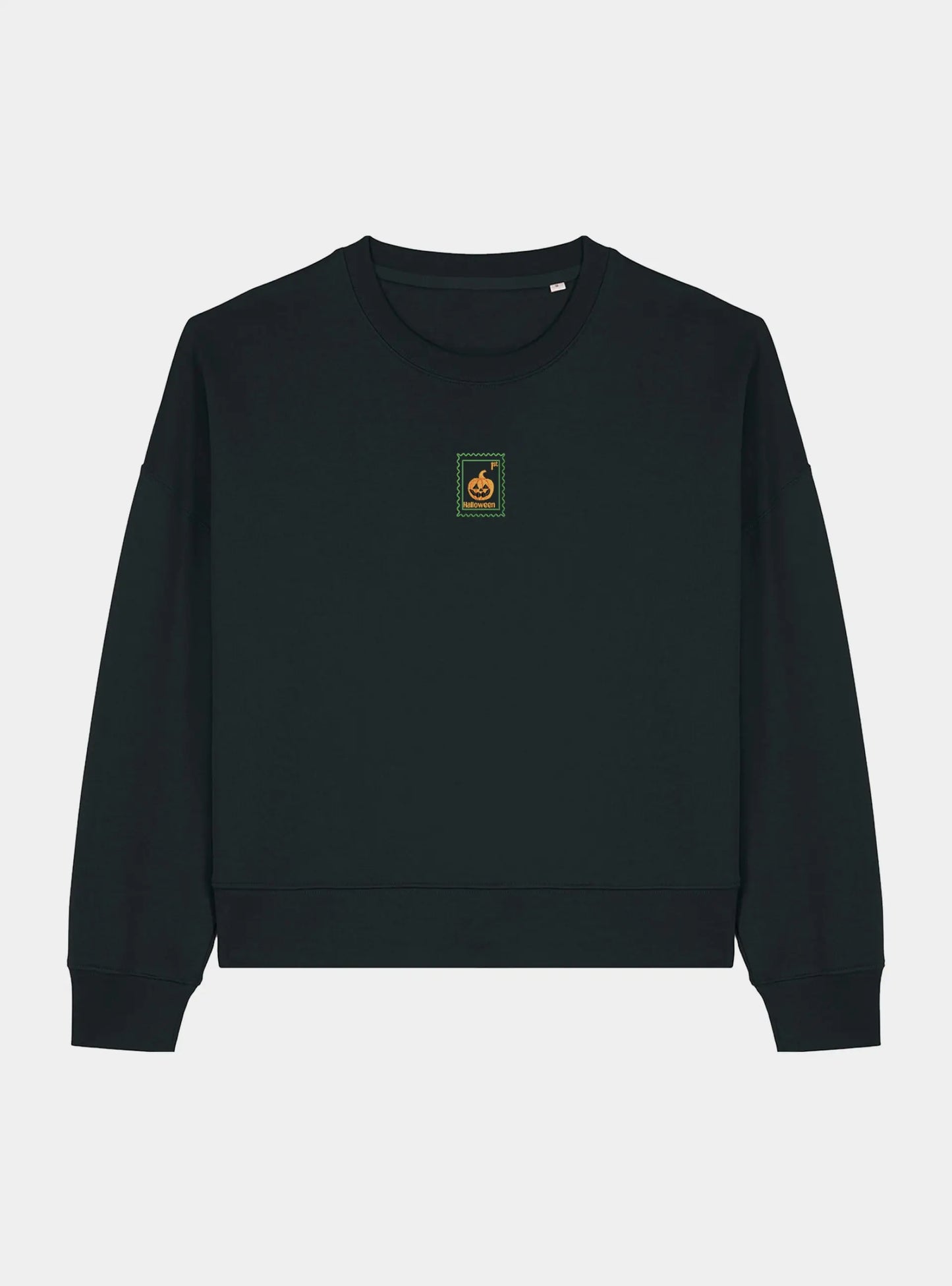 Spooky Pumpkin Cropped Sweatshirt - Halloween - Relaxed Fit Freddyezgy
