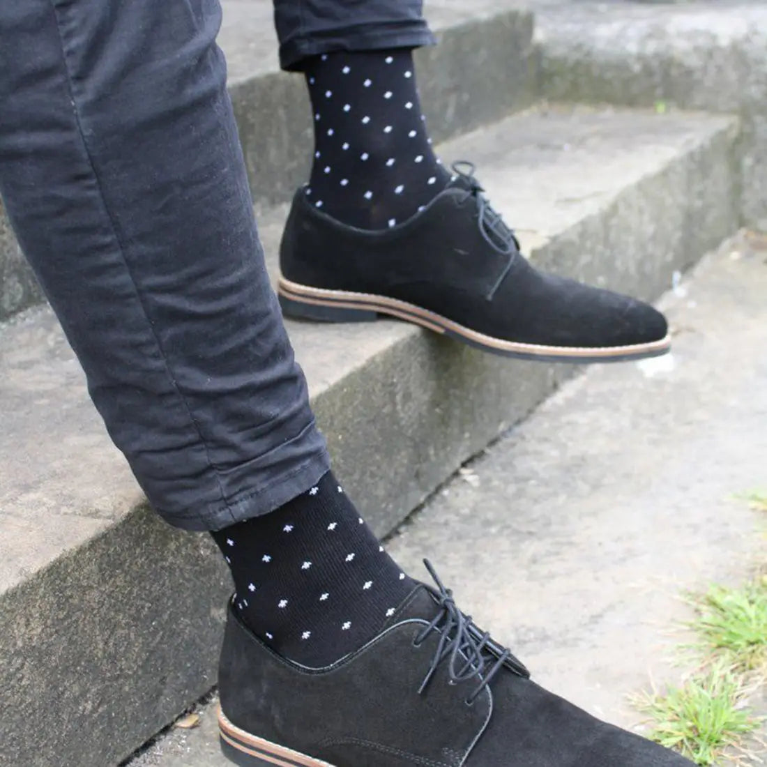 Spotted Black Bamboo Socks Swole Panda
