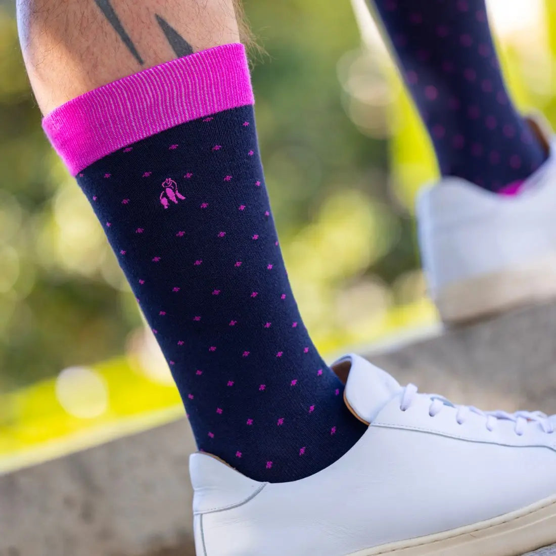 Spotted Pink Bamboo Socks Swole Panda