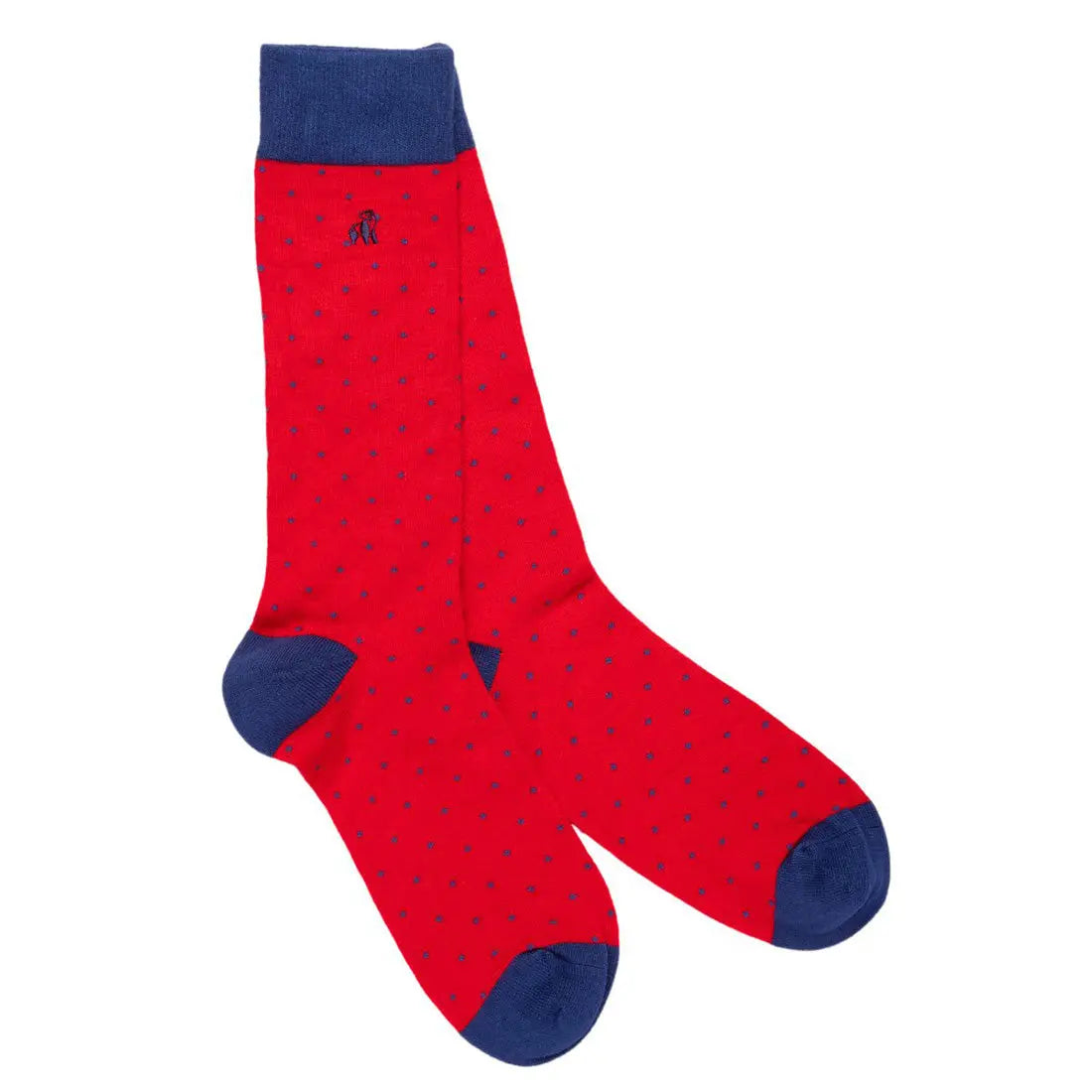 Spotted Red Bamboo Socks Swole Panda
