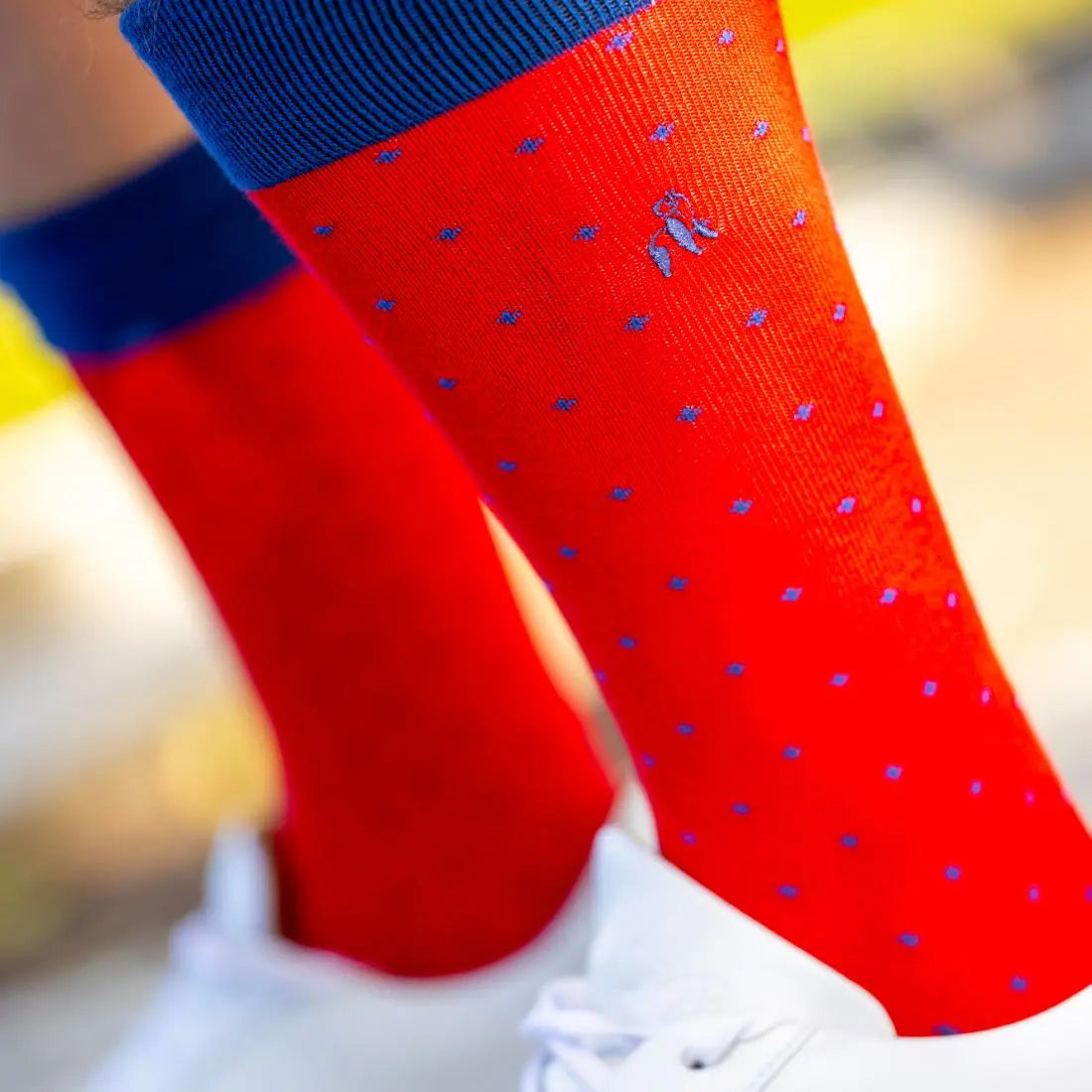 Spotted Red Bamboo Socks Swole Panda