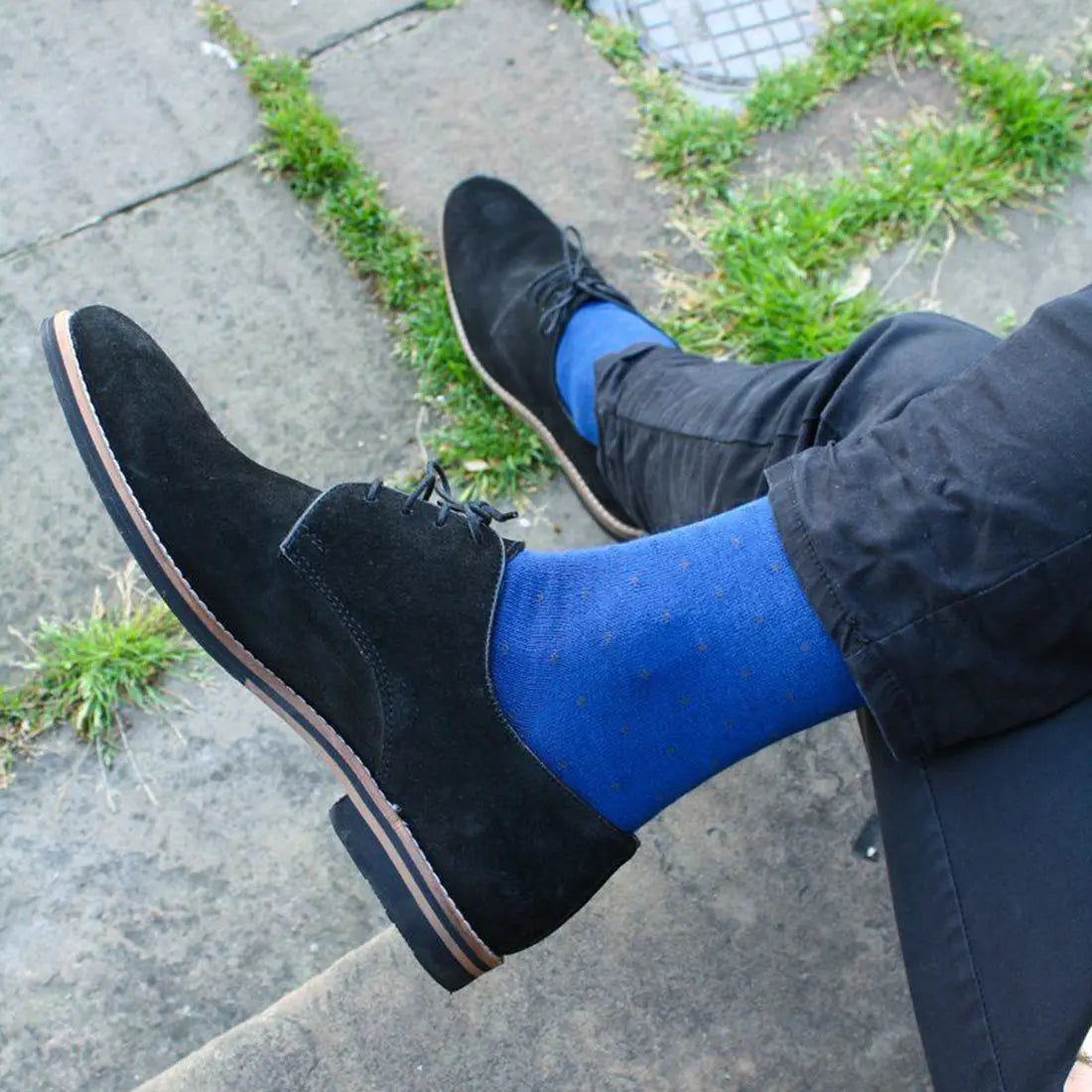 Spotted Royal Blue Bamboo Socks Swole Panda