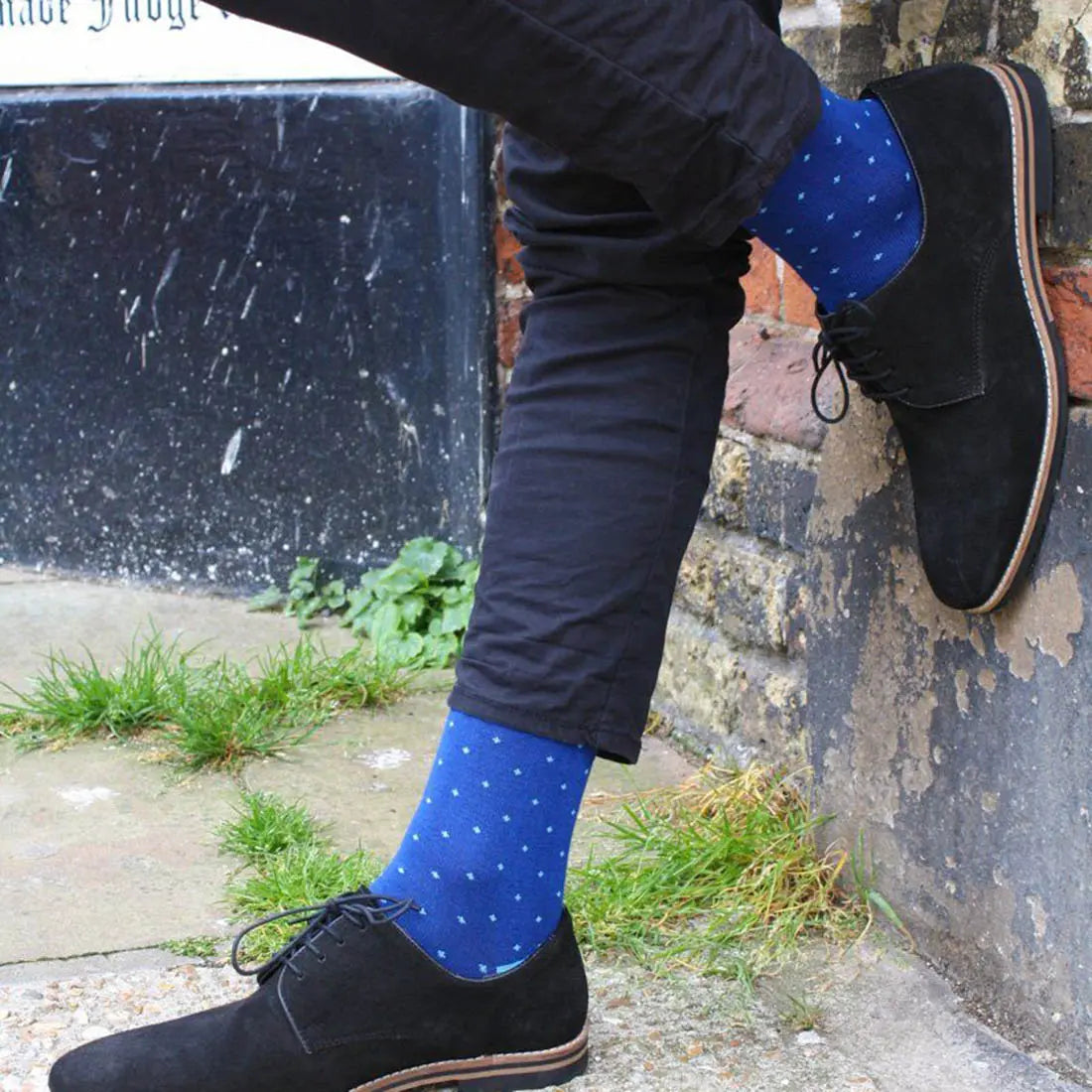 Spotted Sky Blue Bamboo Socks Swole Panda
