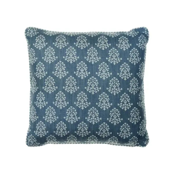 Sprig Denim, Sustainable Feather, Cushion Eco-conscious & Linen Blend & Viscose Blend Floral & Small Prints Andrew Martin