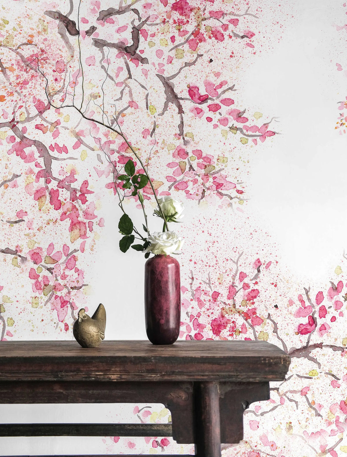 Spring Cherry Blossom Removable Wallpaper | Watercolor Wall Mural | Peel and Stick Wallmural | Floral Mural | Wall Murals ClickWalls