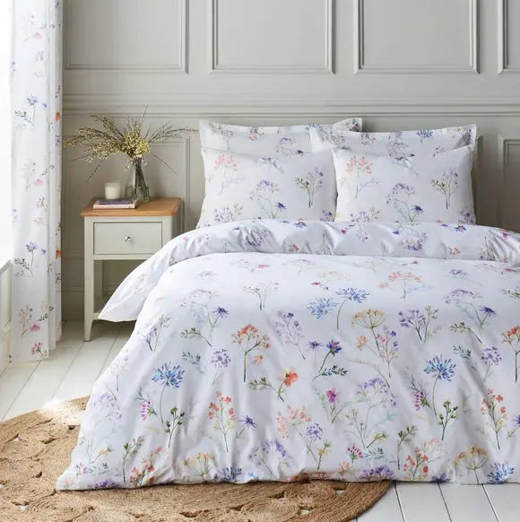 Springfield Floral Lilac Duvet Cover and Pillowcase Set Dunelm