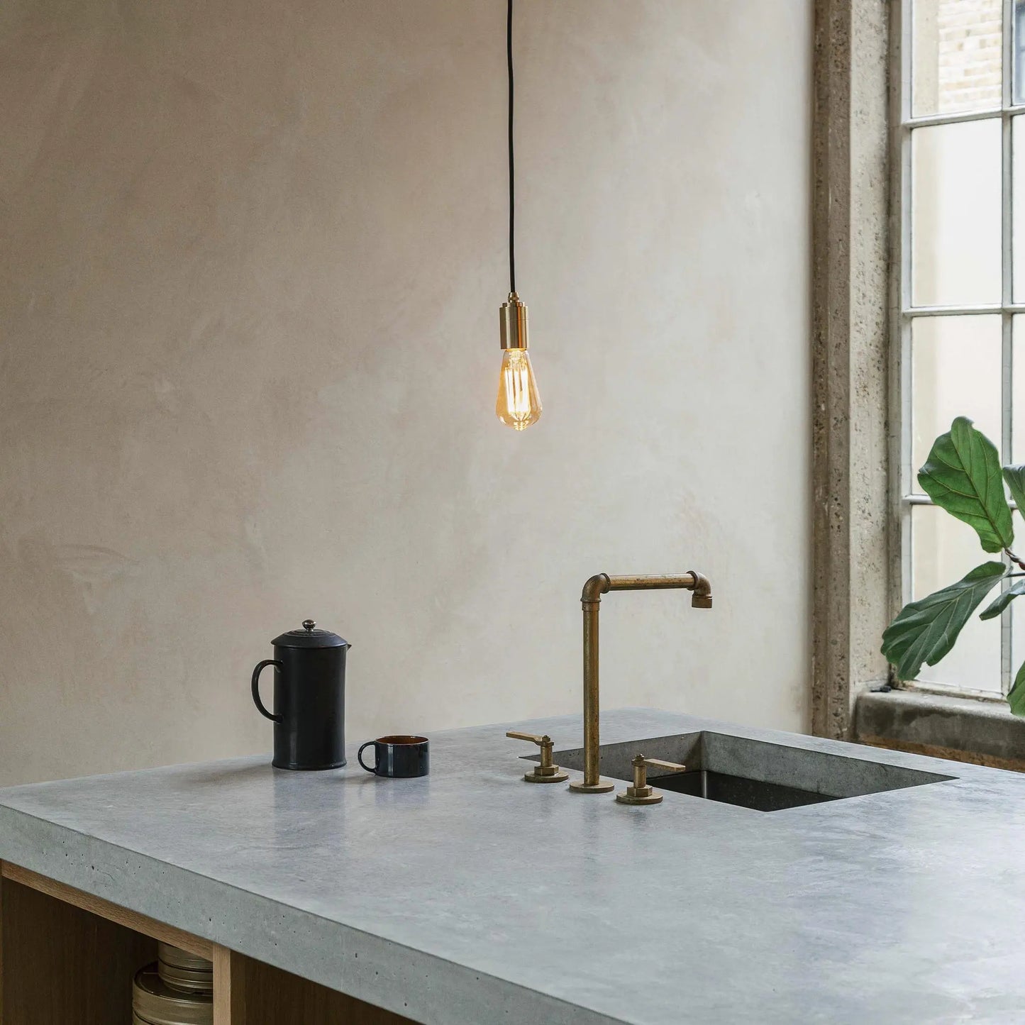 Squirrel Cage Plug-In Pendant in Graphite Tala