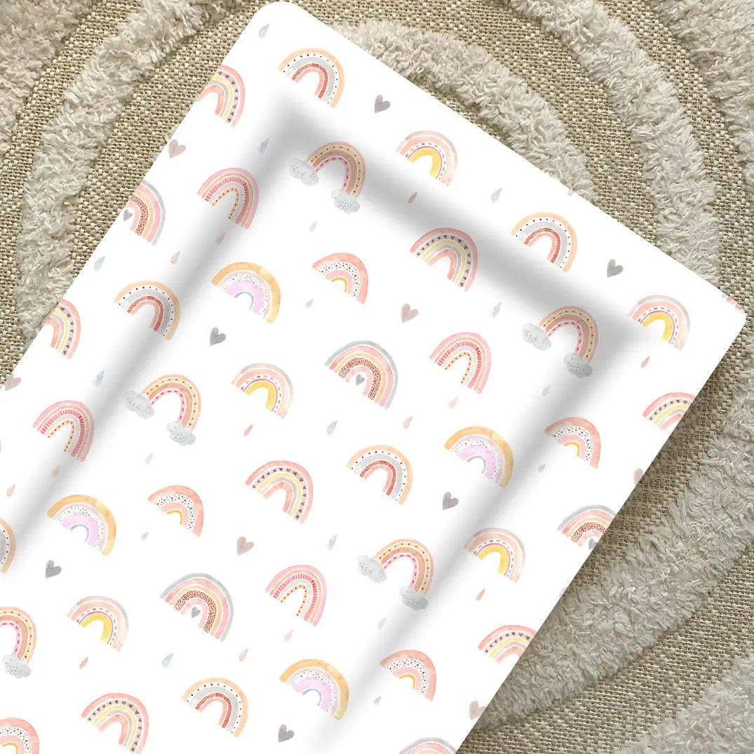 Standard Changing Mat - Beau Rainbow Print Bobbin and Bumble