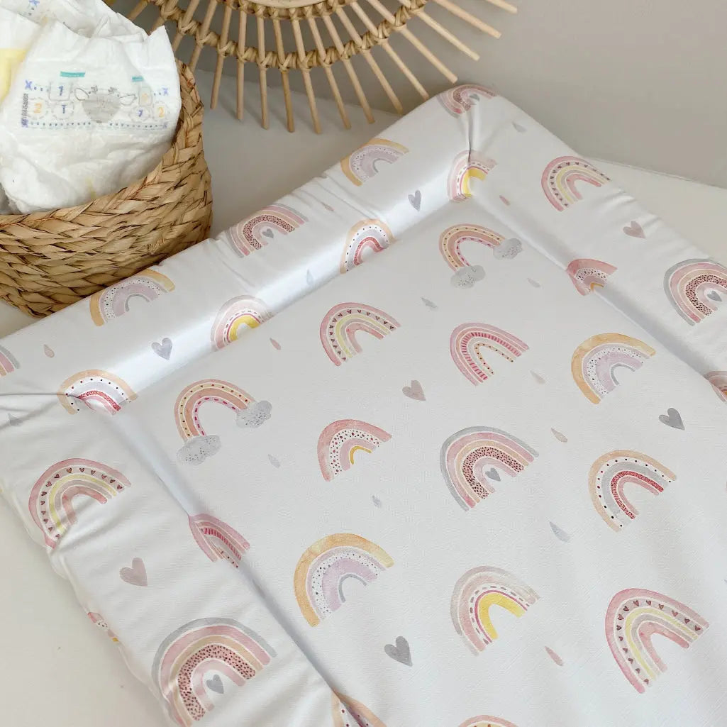 Standard Changing Mat - Beau Rainbow Print Bobbin and Bumble