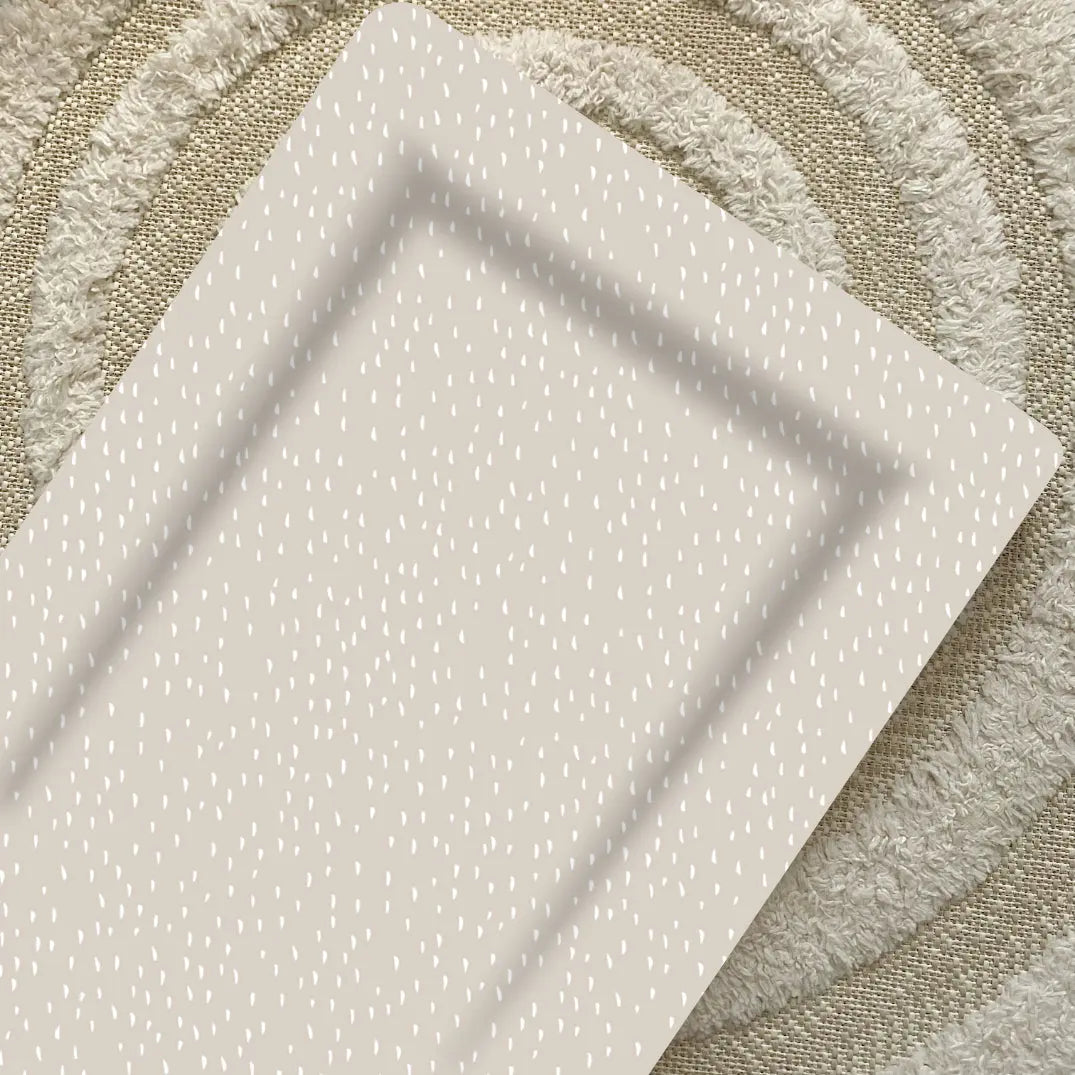Standard Changing Mat - Greige Dash Neutral Print Bobbin and Bumble