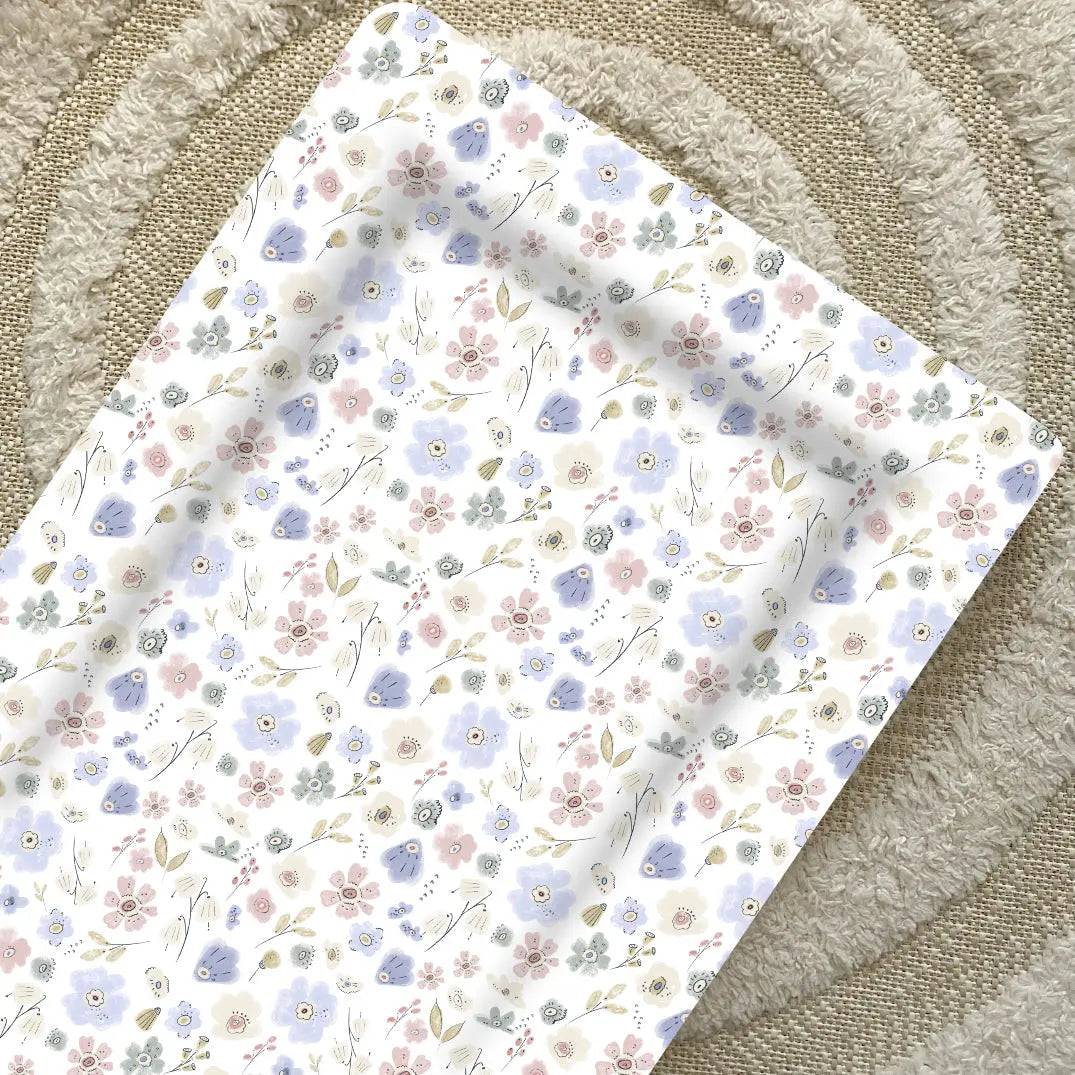 Standard Changing Mat - Lilac Wildflowers Bobbin and Bumble