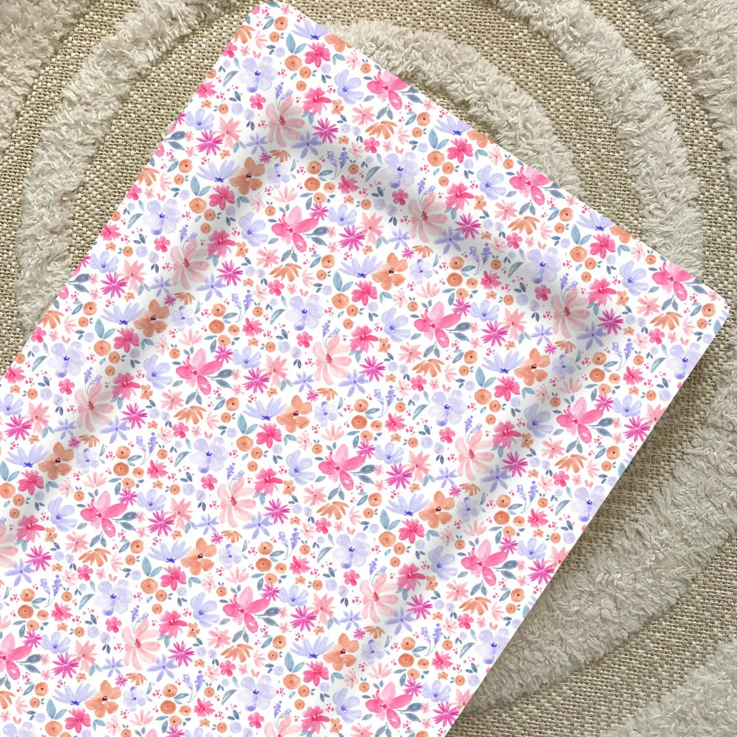 Standard Changing Mat - Magenta Floral Bobbin and Bumble