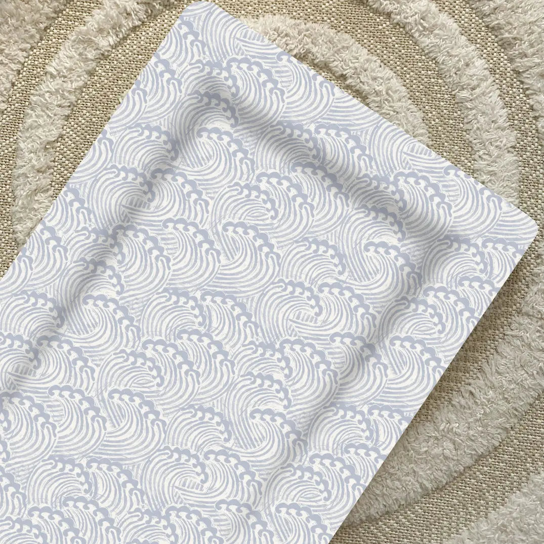 Standard Changing Mat - Ocean Waves Print Bobbin and Bumble