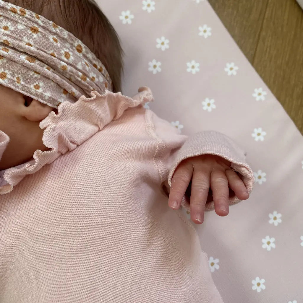 Standard Changing Mat - Pink Daisy Print Bobbin and Bumble