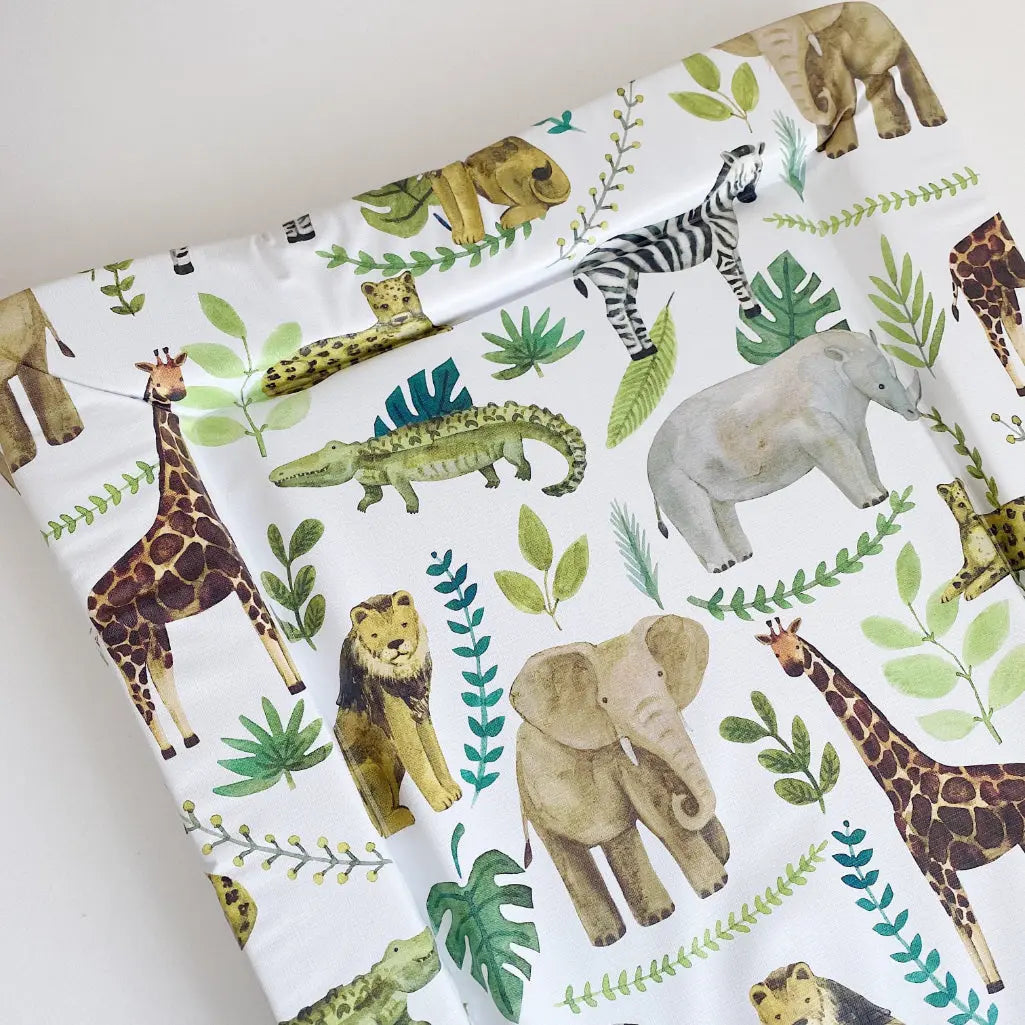 Standard Changing Mat - Safari Animals Print Bobbin and Bumble