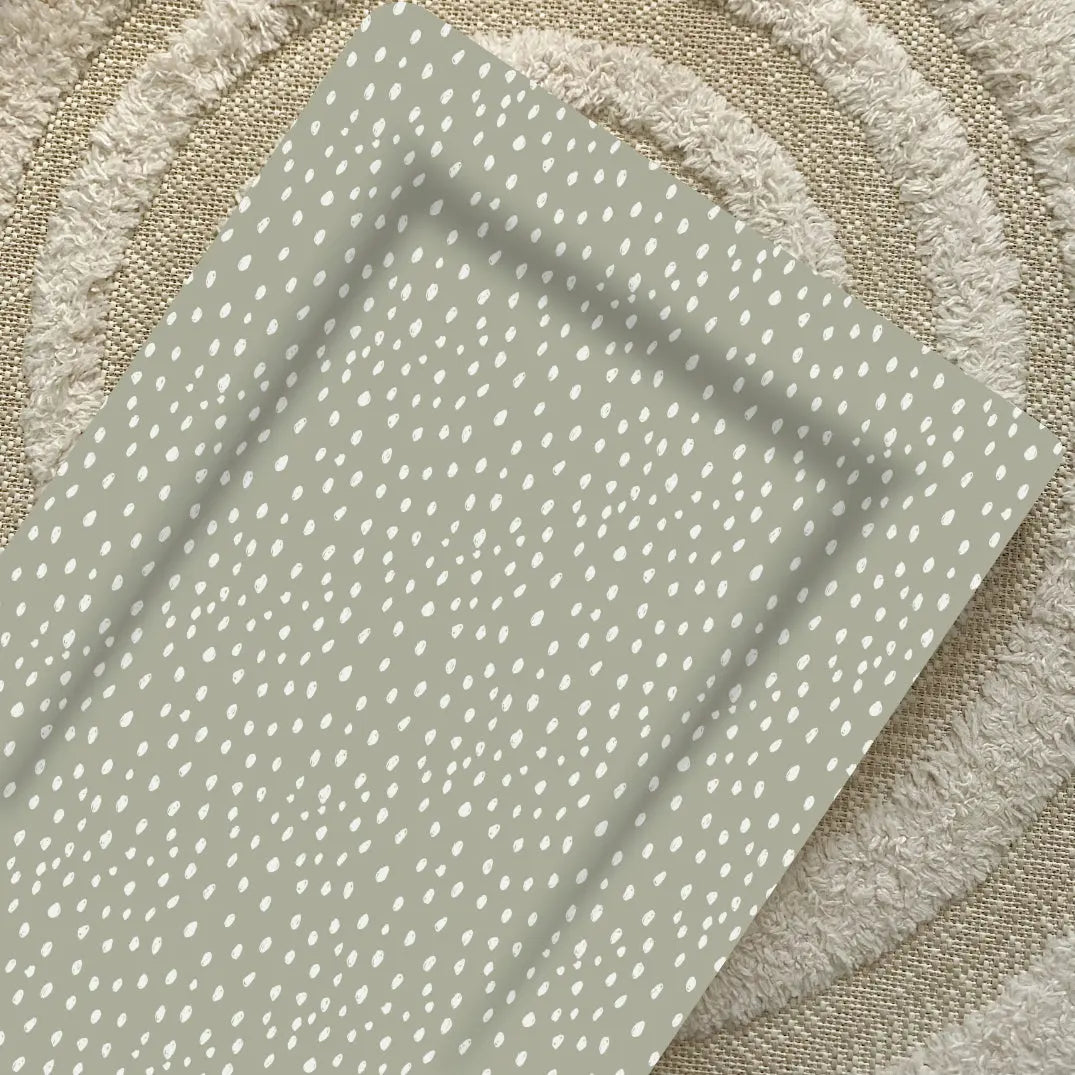 Standard Changing Mat - Sage Green Spots Bobbin and Bumble