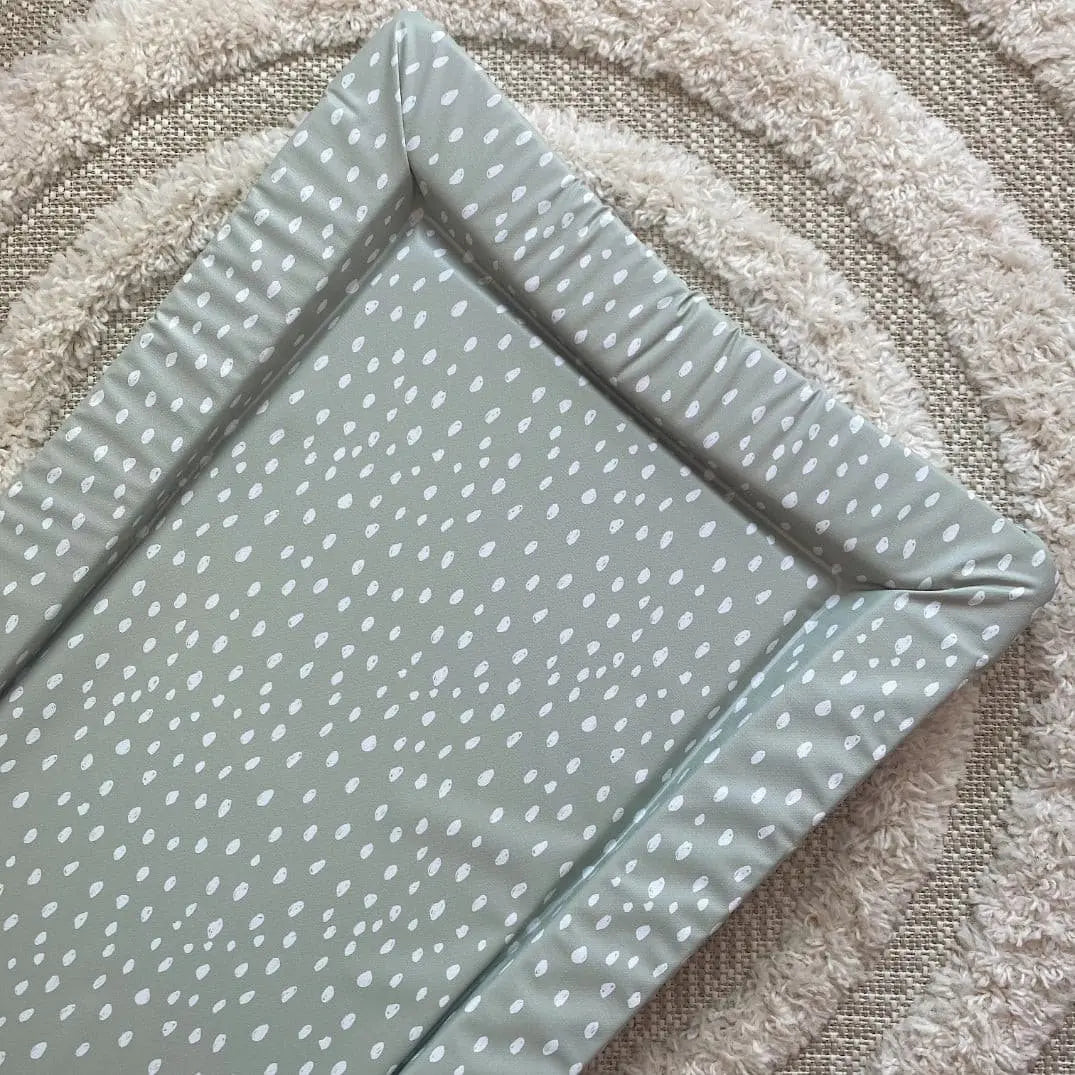 Standard Changing Mat - Sage Green Spots Bobbin and Bumble