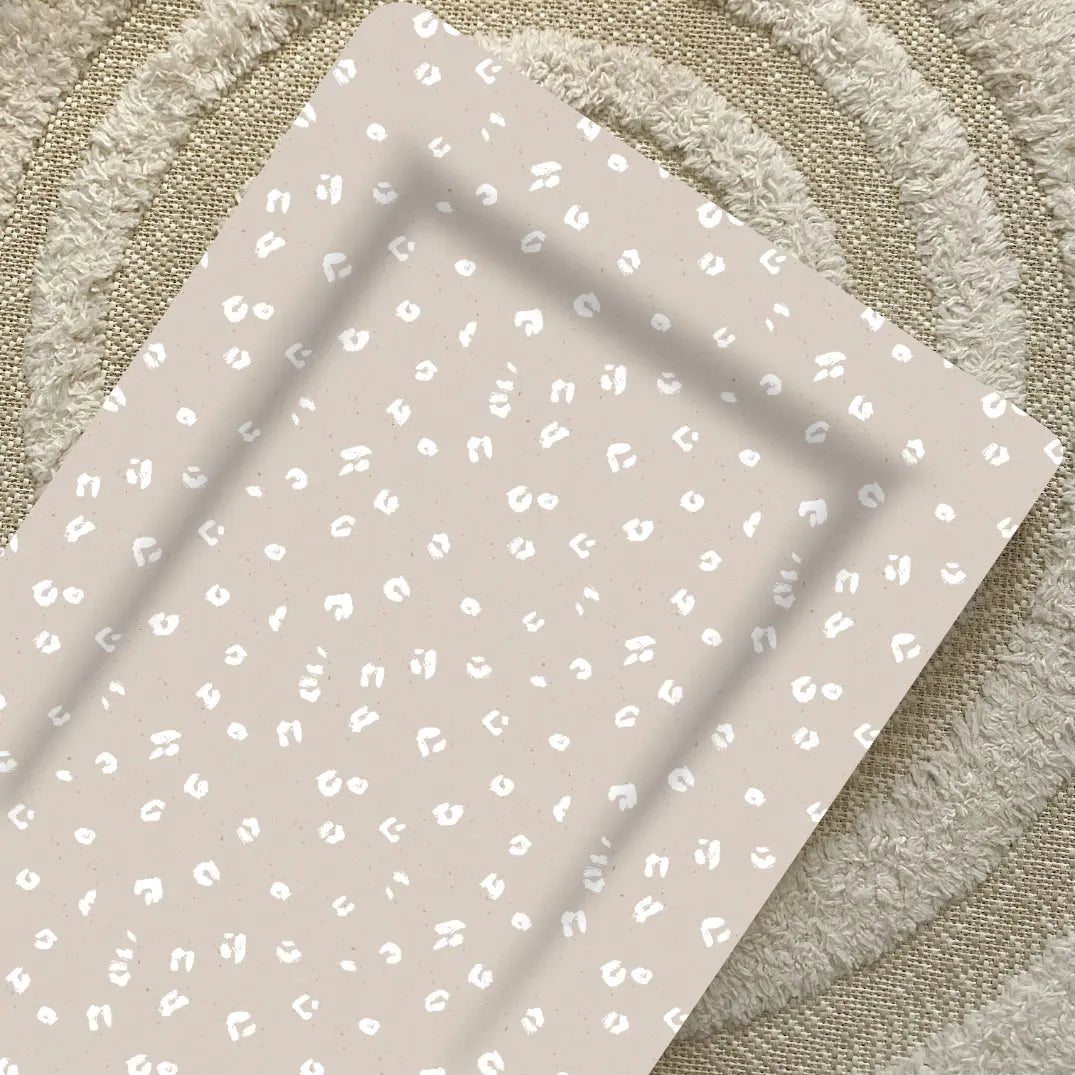 Standard Changing Mat - Sand Animal Print Bobbin and Bumble