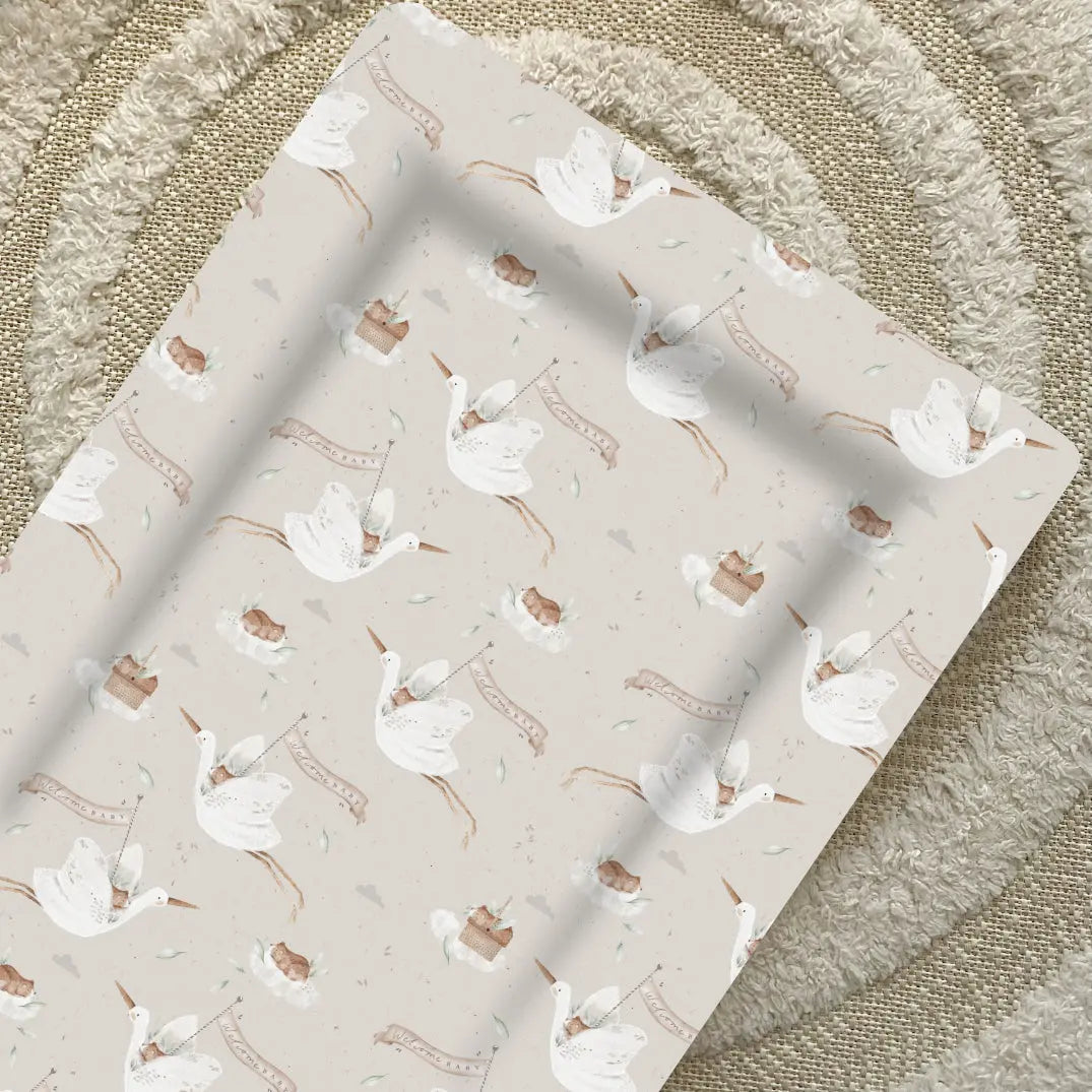 Standard Changing Mat - Welcome Baby Unisex Print Bobbin and Bumble