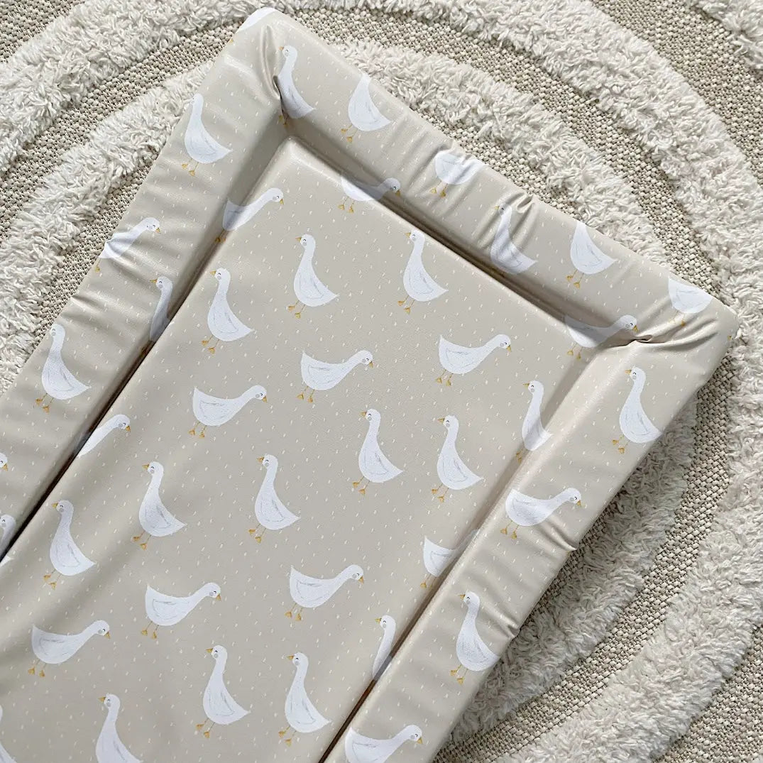 Standard Changing Mat - White Goose Unisex Print Bobbin and Bumble