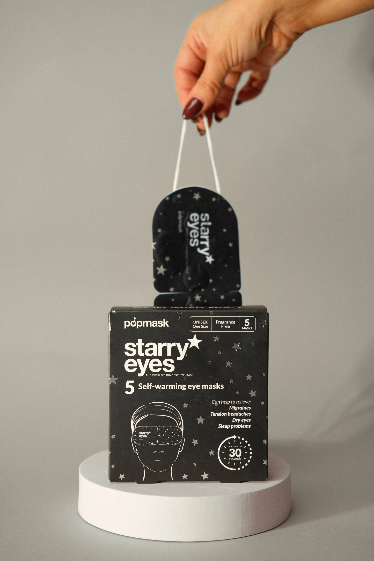 Starry Eyes Self-Heating Eye Masks – 5 Pack | Relax & Unwind for Better Sleep Popmask