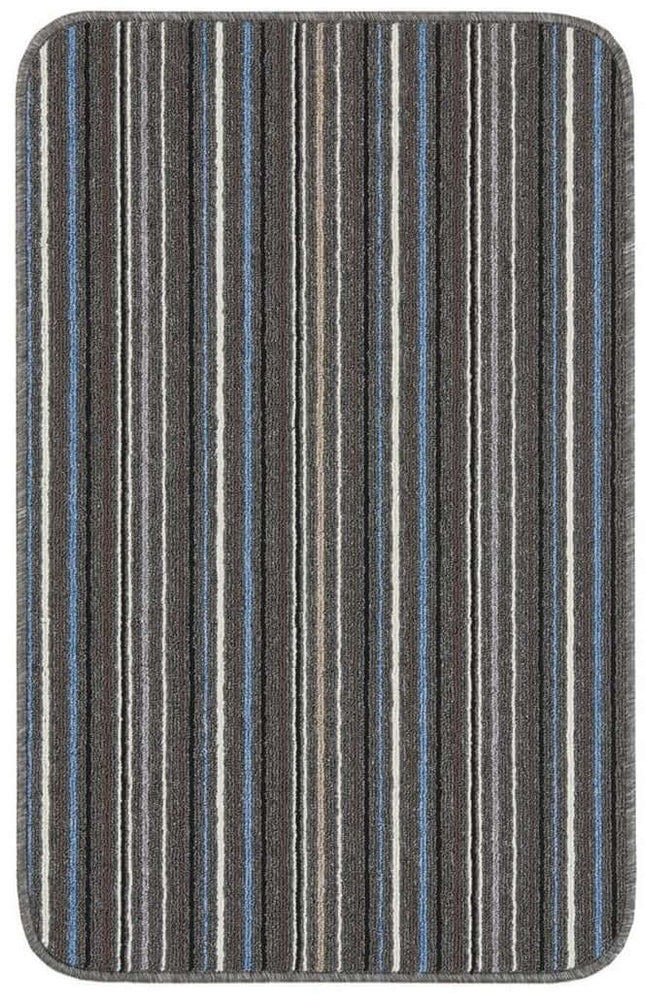 Stockholm Lead/Light Blue Washable Mat The Rugs