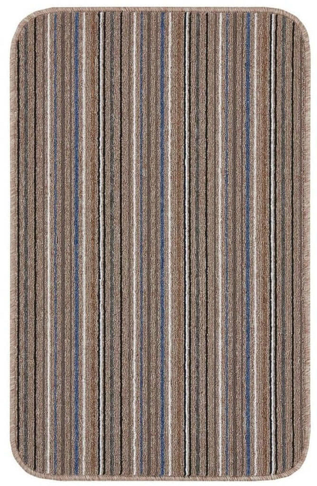 Stockholm Mocha/Blue Washable Mat The Rugs